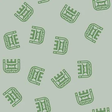Timber framing workshop wood frame line vector seamless pattern Stock Illustration