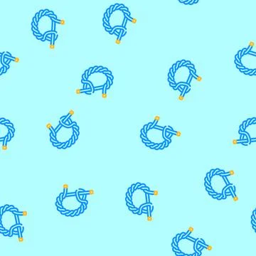 Timber hitch nautical knot vector seamless pattern Stock Illustration