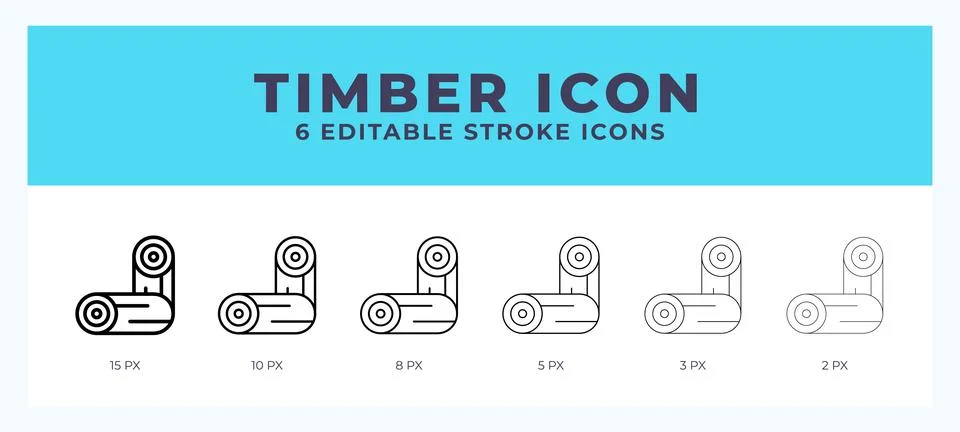 Timber icon vector illustration. With editable stroke for web. App and more. Stock Illustration