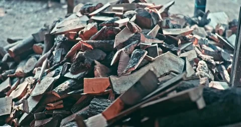 Timber Mill with Workers Cutting and Shaping Wood Stock Footage 320946155