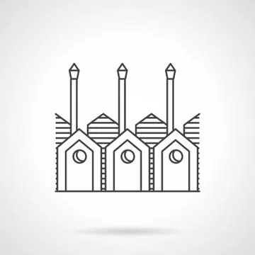 Timber processing factory line vector icon Stock Illustration