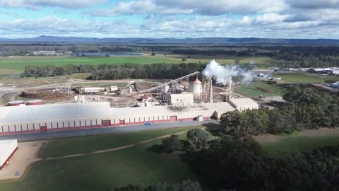 Timber Processing Plant and Industrial Smoke Emissions Video stock 334906630