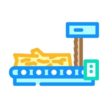 Timber sawmill process color icon vector illustration Stock Illustration