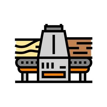 Timber sawmill process color icon vector illustration Stock Illustration