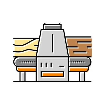 Timber sawmill process color icon vector illustration Stock Illustration