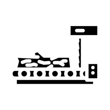 Timber sawmill process glyph icon vector illustration Stock Illustration