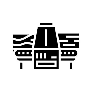 Timber sawmill process glyph icon vector illustration Stock Illustration