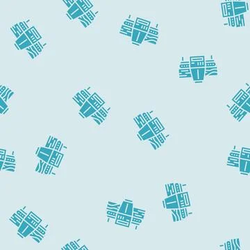 Timber sawmill process glyph seamless pattern Stock Illustration