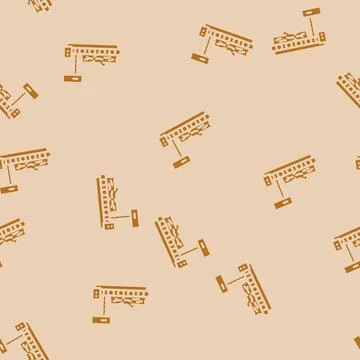 Timber sawmill process glyph vector seamless pattern Stock Illustration