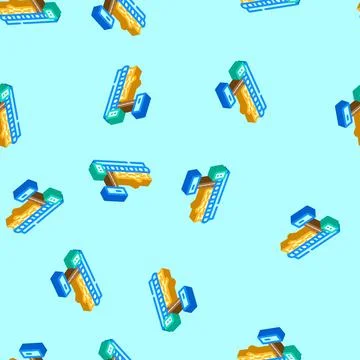 Timber sawmill process isometric icon seamless pattern Stock Illustration