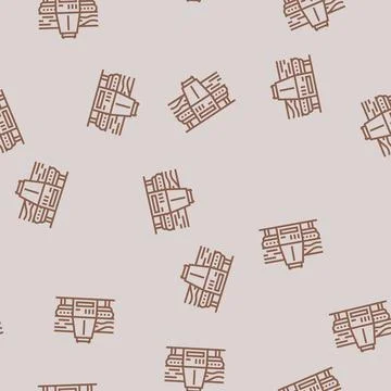 Timber sawmill process line seamless pattern Stock Illustration