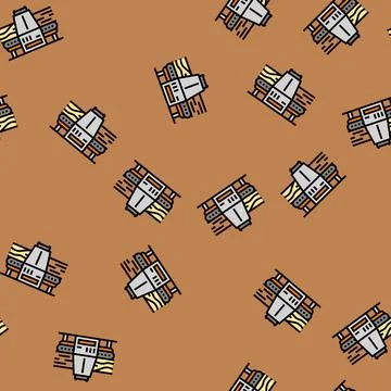 Timber sawmill process vector seamless pattern Stock Illustration