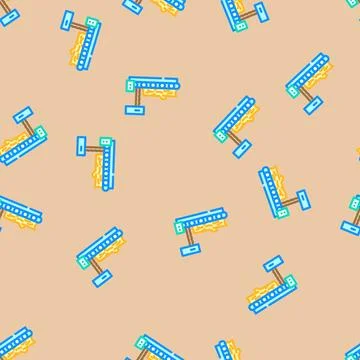 Timber sawmill process vector seamless pattern Stock Illustration