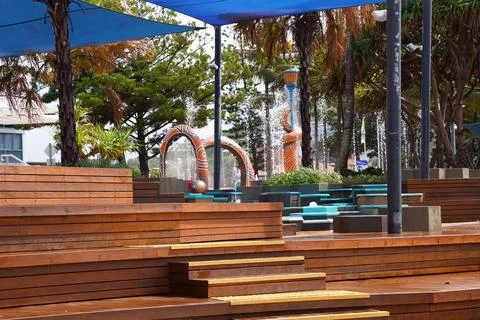 Timber Steps To A Water Park Stock Photos