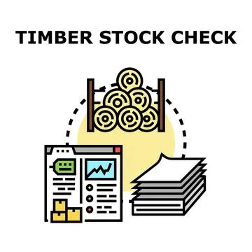 Timber stock check process with inventory management concept Stock Illustration