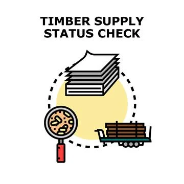 Timber supply chain management status check icon Stockillustratie