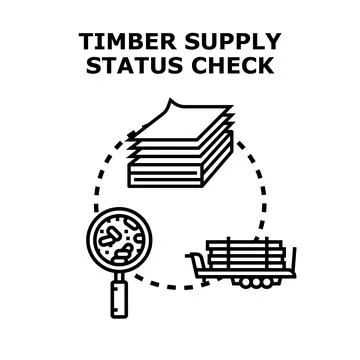 Timber supply chain management status check icon 스톡 일러스트