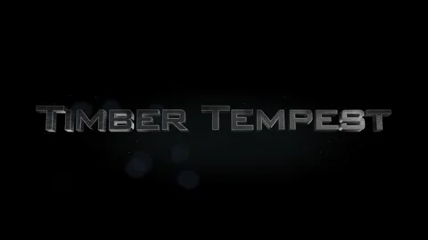 Timber Tempest title metal text on black alpha channel background Stock Footage 296201389