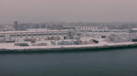 Timber terminal Stock Footage 49092978