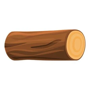 Timber tree trunk icon, cartoon style Illustrazione stock