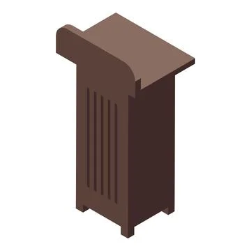 Timber tribune icon isometric vector. Audience public speech podium Stock Illustration