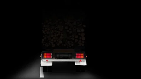 Timber truck at night Stock Footage 102515825