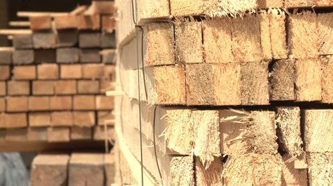 Timbering 5 Stack of wooden bars Stock-Footage 45669586