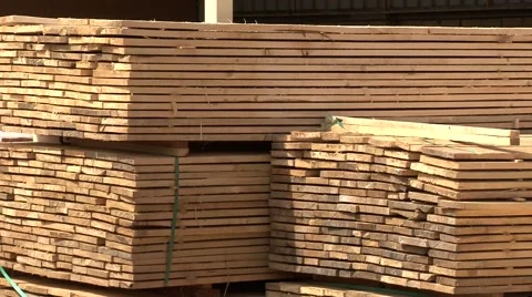 Timbering Stack of wooden bars Stock Footage 45670135