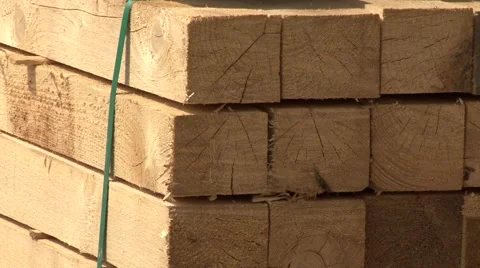 Timbering Stack of wooden bars Vidéo 45670319
