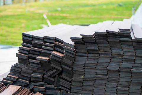 Timberwork, lumber work, woodwork industry, home renovation and house restora Stock Photos