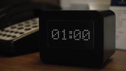 Time 01:00 on the clock Stock Footage 221792526