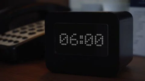 Time 06:00 on the clock Stock Footage 229849677