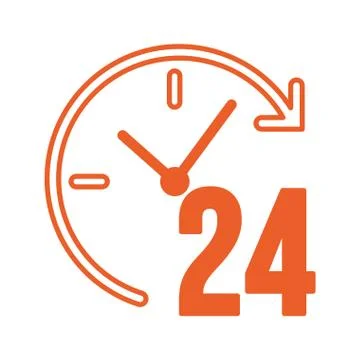 Time 24 hours service isolated icon Stock Illustration