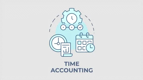 Time accounting blue concept icon animation Stock Footage 337936926
