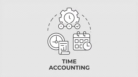 Time accounting line concept icon animation Stock Footage 337774395