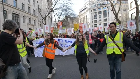 Time To Act - Climate Change Protest - London, UK. Stock Footage 213203105