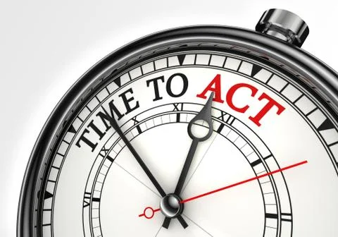 Time to act concept clock Stock Illustration