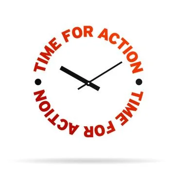 Time for action clock Stock Illustration