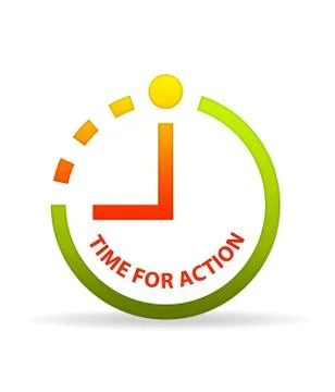 Time for action clock. Stock Illustration
