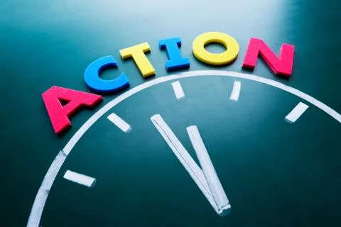 Time to action concept Stockfoto's