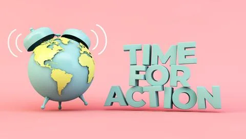 Time for action eco illustration Illustrazione stock