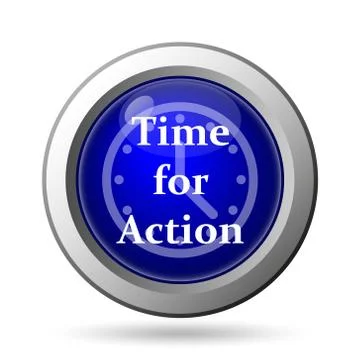 Time for action icon. Internet button on white background.. Stock Illustration