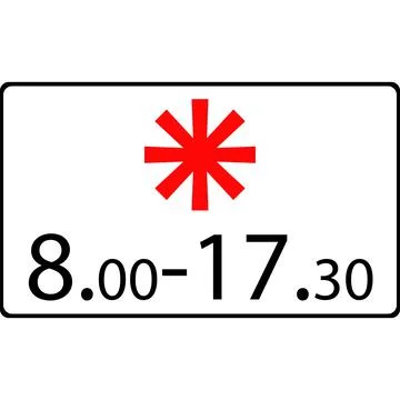 Time of action. Table, action on weekends and holidays. Stock Illustration