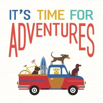 Time for adventures Stock Illustration