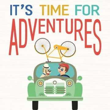 Time for adventures Stock Illustration