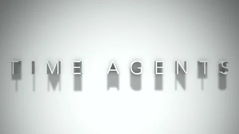 Time Agents 3D title animation with shadows on a white background Stock Footage 296689600