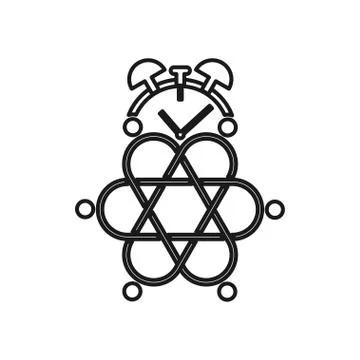 Time alarm Commitment Teamwork Together Outline Logo Stock Illustration