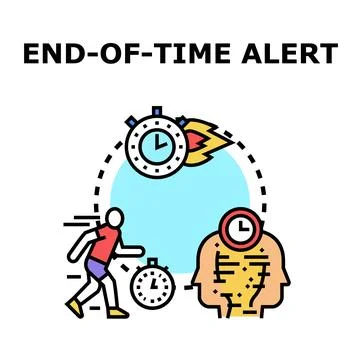 Time alert creating burnout and stress sensation Stock Illustration