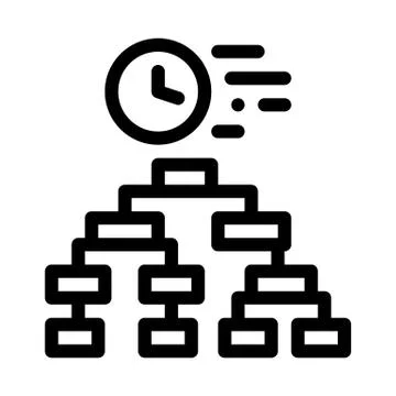 Time algorithm icon vector outline illustration Stock Illustration
