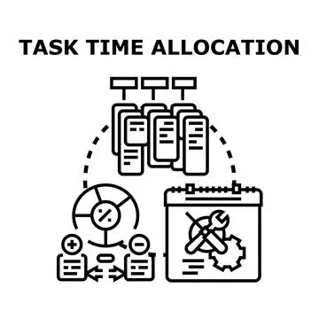 Time allocation task management process planning illustration 스톡 일러스트